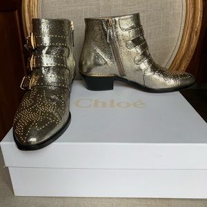 Chloe Susanna Grey Glitter Bootie 36.5 size 7